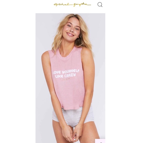 Spiritual Gangster Tops - SPIRITUAL GANGSTER | ‘Love Yourself Crop Tank'